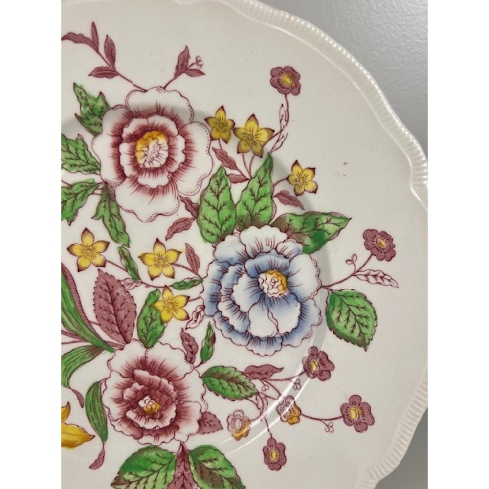 Johnson Brothers English Bouquet Dinner Plate Floral Scalloped Rim 10 In England - Picture 6 of 7